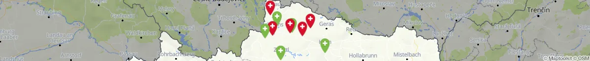 Kartenansicht für Apotheken-Notdienste in der Nähe von Kautzen (Waidhofen an der Thaya, Niederösterreich)